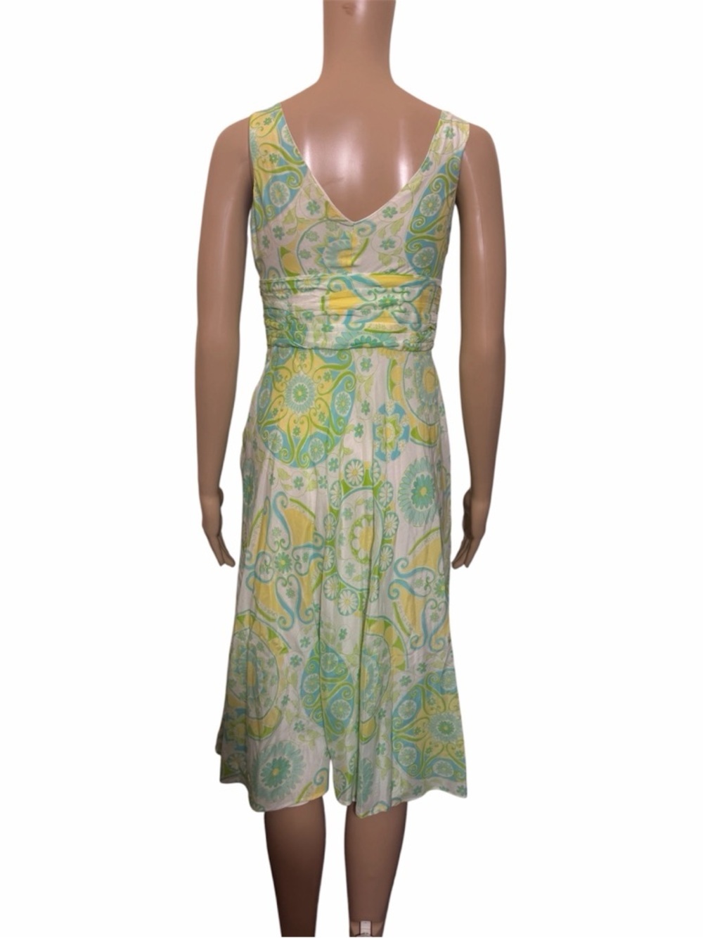 Vintage Lilly Pulitzer Fountain of Youth Floral Midi Dress Green Yellow Petite - Picture 3 of 8